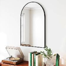 NARCISSUS Arched Wall Mirror – 36" x 24" - Black - Photo 7