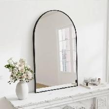 NARCISSUS Arched Wall Mirror – 36" x 24" - Black - Photo 8