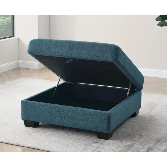 Storage Ottoman Blue - Photo 2