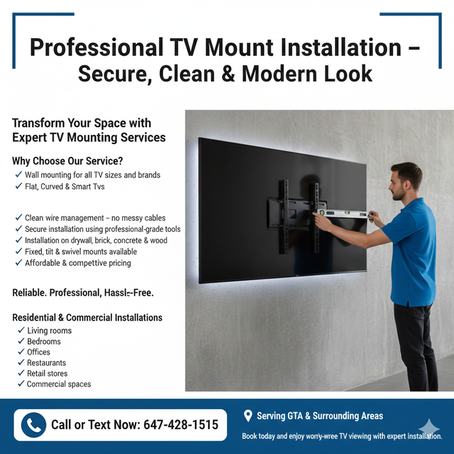 Professional TV Mount Installation – Fast, Clean & Secure