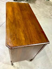 Vintage "Gibbard" Walnut Three-Drawer Dresser (w Carved Apron) - Photo 3