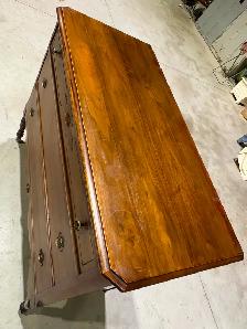 Vintage "Gibbard" Walnut Three-Drawer Dresser (w Carved Apron) - Photo 6