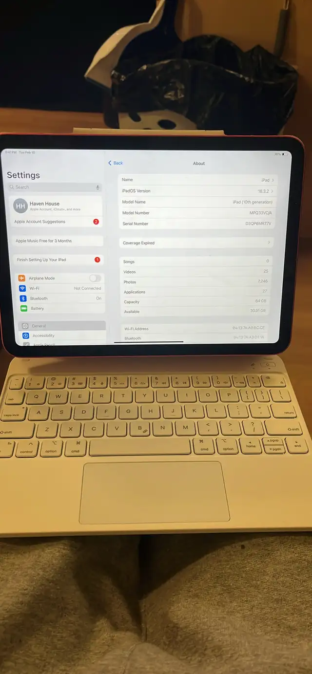 10th gen Apple iPad with Magic Keyboard
