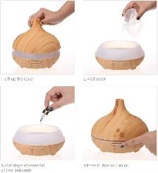 JoySusie 500ml Wood Grain Ultrasonic Cool Mist Aroma Diffuser - Photo 4