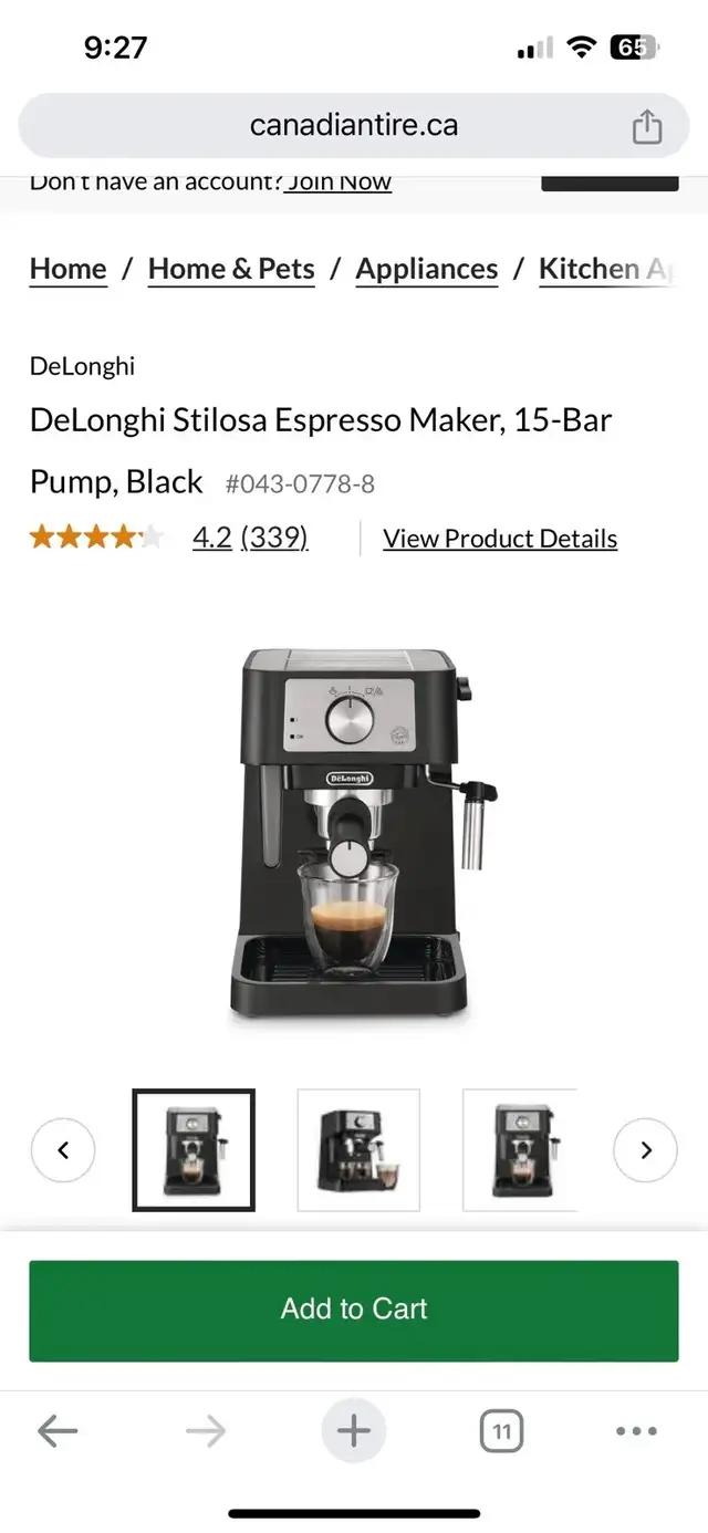 BNIB! DeLonghi Stilosa Espresso Maker, 15-Bar Pump, grey... LO