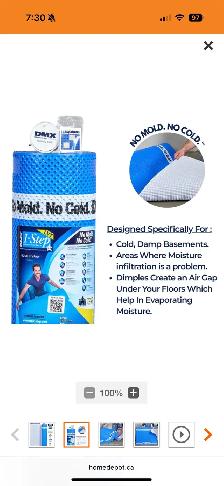 DMX UNDERLAYMENT 100 sq. ft. 3.6 ft. x 29 ft. x 5/.32 in - Photo 4