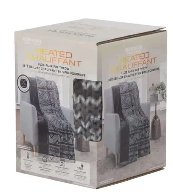 Berkshire Heated Luxe Faux Fur Throw ITEM# 1740