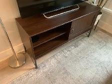 Solid Dark Wood TV Stand in Very Good Condition