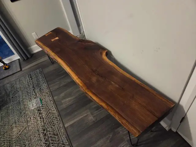 6ft black walnut live edge TV Stand