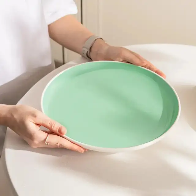 Lazuro, Celeste Lusite Green Dessert Plates, Set of 4...  ITEM# - Photo 7
