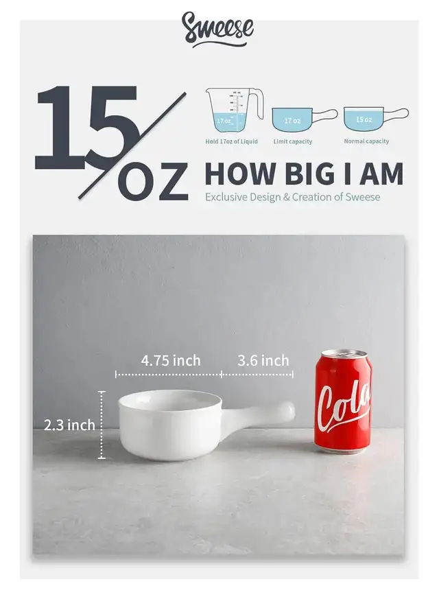 Lazuro, Sandy Soup Bowls with Handle, Set of 4, (8.4' x 6.1... - Photo 2