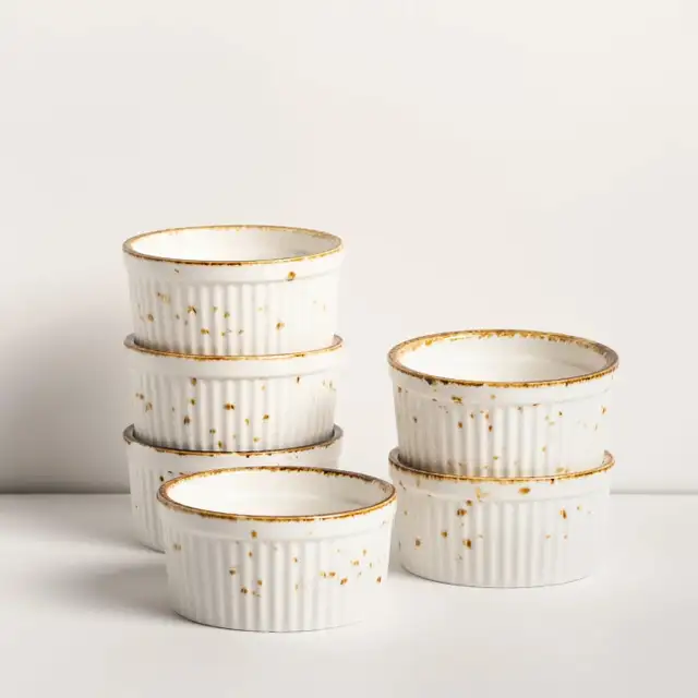 Porcelain Ramekins 6oz, Set of 6 - Cre...  ITEM# 4142 - Photo 2
