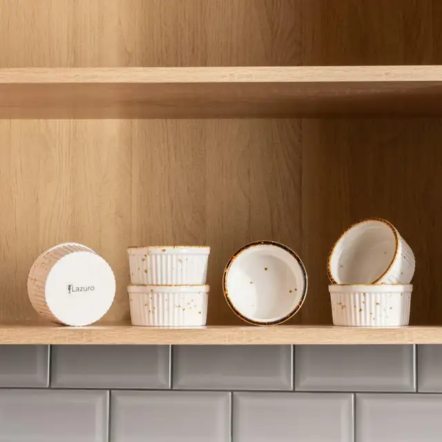 Porcelain Ramekins 6oz, Set of 6 - Cre...  ITEM# 4142 - Photo 3