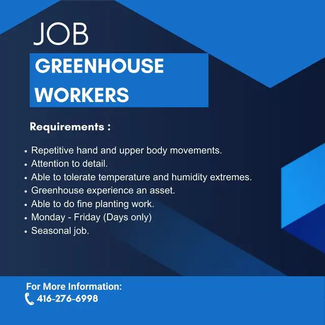 Hiring Full Time Greenhouse Labour