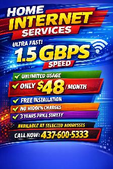 $48 Cheap Internet Plan – 1.5 Gbps Home Internet
