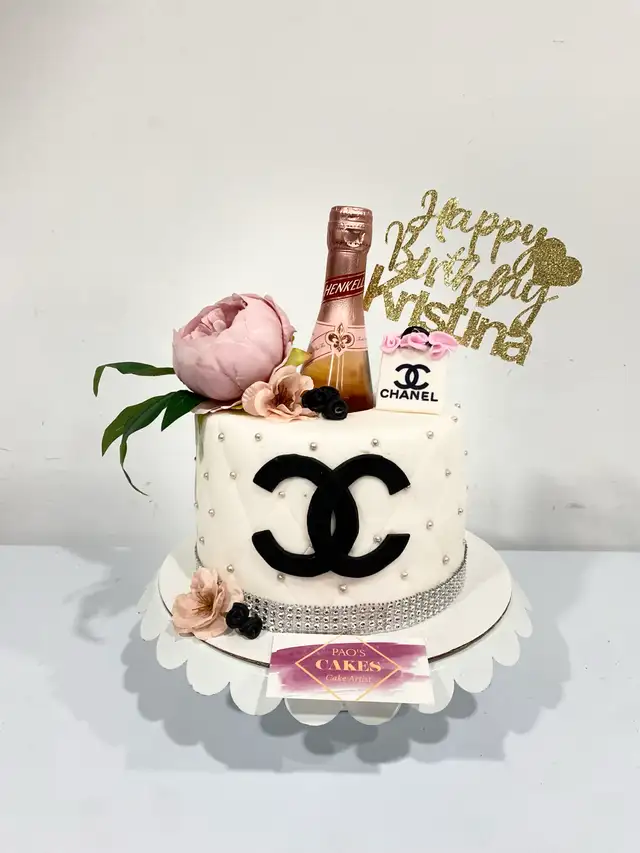 Bottle cake, Coco Chanel cake birthday cakes ideas