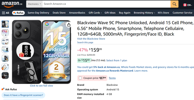 (New)Blackview Wave 9C Phone Unlocked, Android 15 Cell Phone, 6. - Photo 2