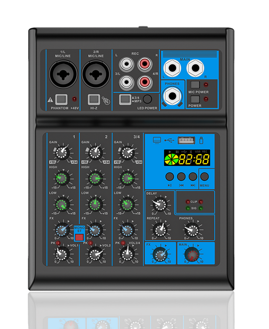 4-Channel Audio Mixer with 2 Cordless Microphones - Photo 2