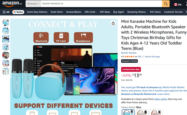 (New)Mini Karaoke Machine for Kids Adults, Portable Bluetooth Sp - Photo 2