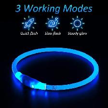 PZRLit USB Rechargeable LED Dog Collar – Blue - Photo 5