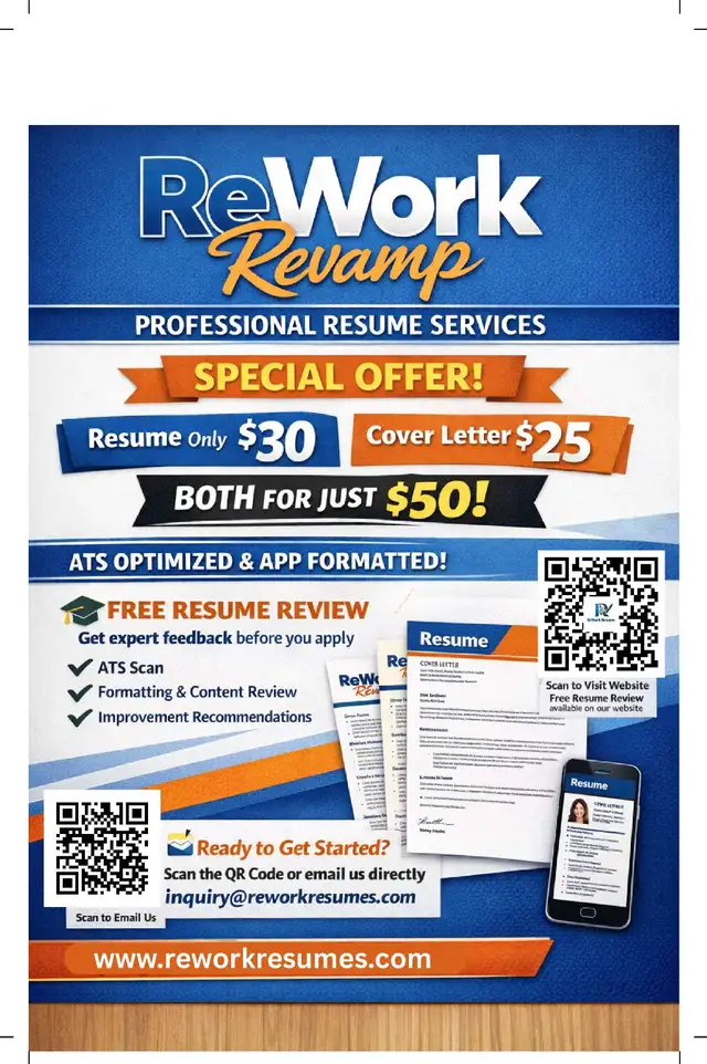 Professional Resume Rework – $30 | ATS-Friendly |