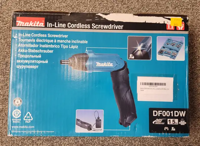 Makita In-Line Cordless Screwdriver DF001DW Complete in Case
