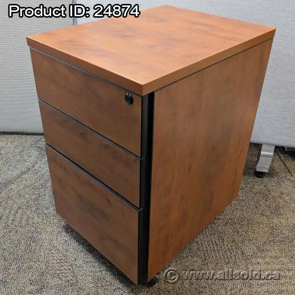 Autumn Maple 3 Drawer Under Desk Pedestal File Cabinet