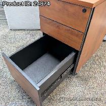 Autumn Maple 3 Drawer Under Desk Pedestal File Cabinet - Photo 2