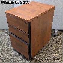 Autumn Maple 3 Drawer Under Desk Pedestal File Cabinet - Photo 3