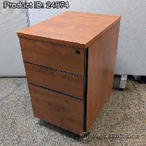 Autumn Maple 3 Drawer Under Desk Pedestal File Cabinet - Photo 4