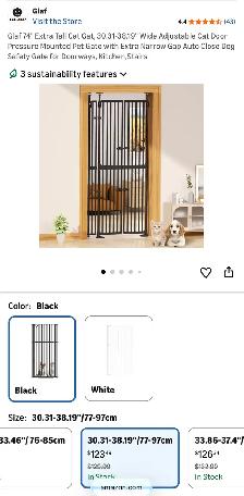 Glaf Extra Tall Pressure-Mount Pet Gate – 74" - Photo 8