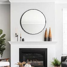 USHOWER 30" Round Wall Mirror – Black Frame - Photo 8