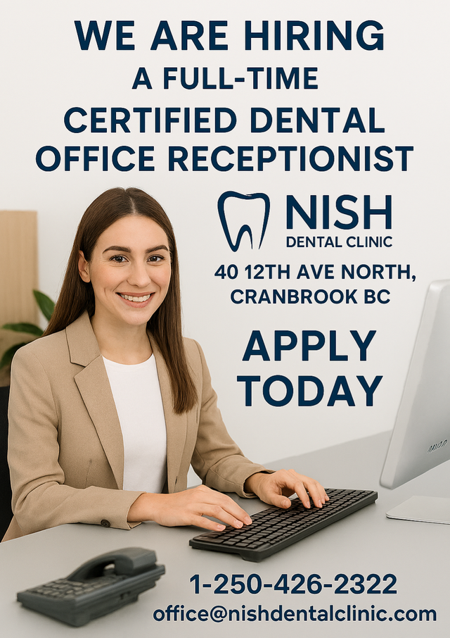 Full Time Certified Dental Receptionist Position Available