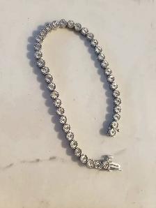 Sterling silver diamond tennis bracelet
