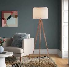 Modern 61" Tripod Floor Lamp – Metal Base with Drum Shade