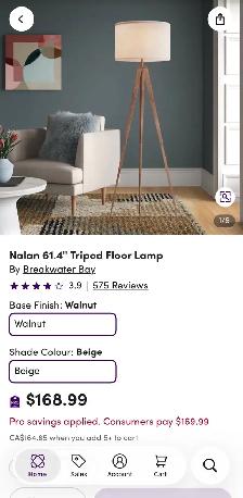 Modern 61" Tripod Floor Lamp – Metal Base with Drum Shade - Photo 7