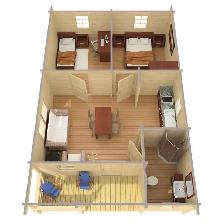 Bismark B – 535 sq’, 2 bedroom, 1 bath log home / cabin kit - Photo 2