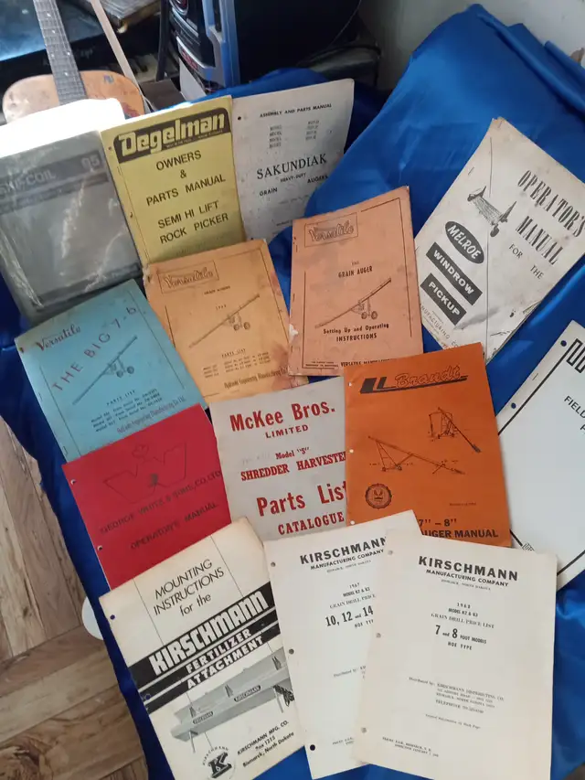 Farm manuals $7 apiece or $250 for all.