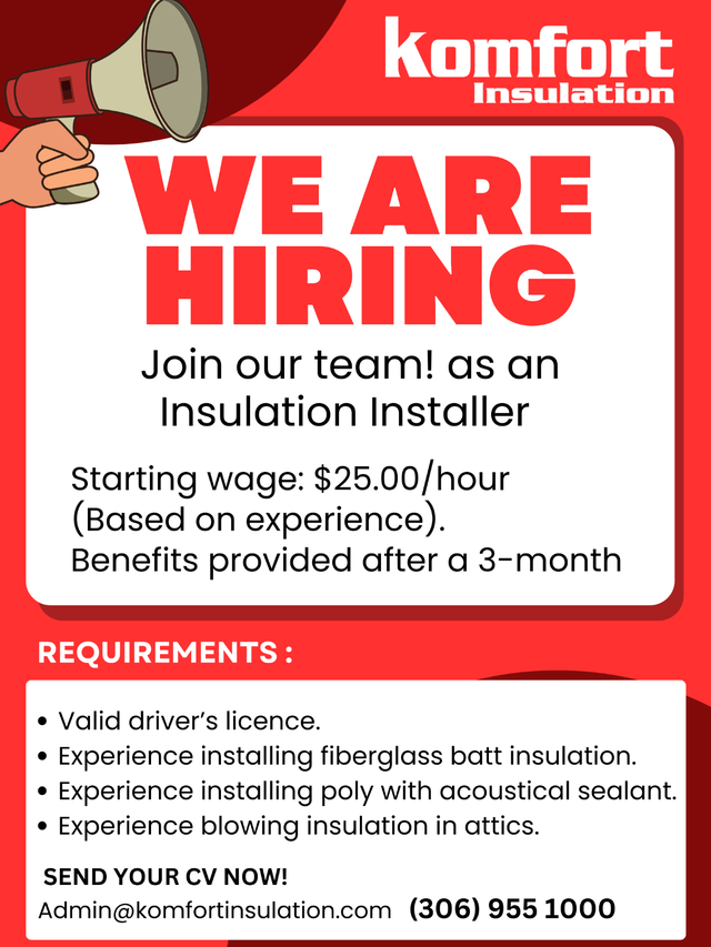 Insulation Installer Needed