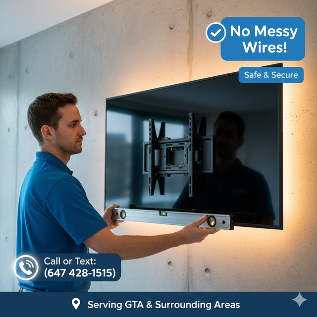 Clean TV Mounting & Wire Hiding  All Wall Types – (647) 428-1515