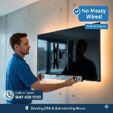 Clean TV Mounting & Wire Hiding  All Wall Types – (647) 428-1515