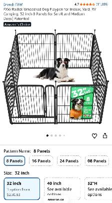 FXW Metal Dog Playpen – Heavy-Duty Outdoor & Indoor Enclosure - Photo 9