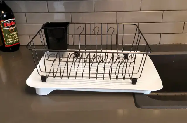 Rust Resistant Dishrack with Flatware Caddy, Angled Drain Board - Photo 5