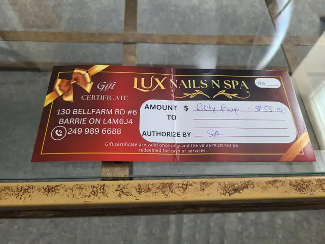 Pedicure Gift Certificate