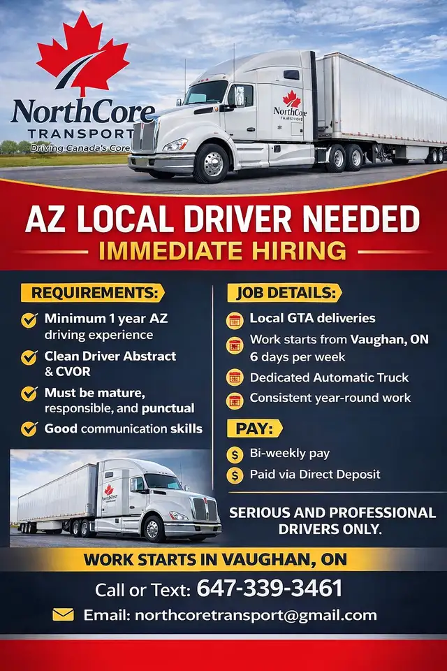 AZ LOCAL DRIVER NEEDED ASAP