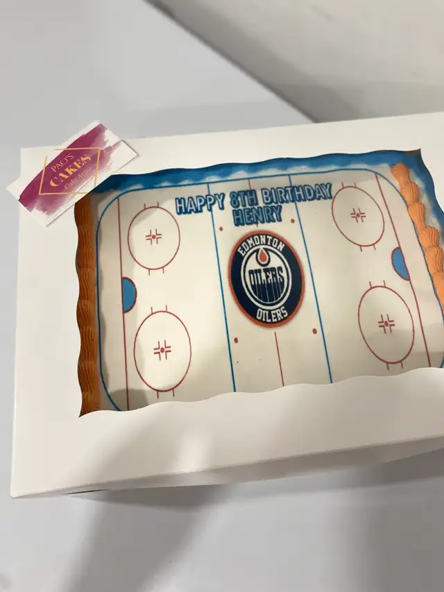 Hockey birthday cake, Slab cakes 25-30 servings