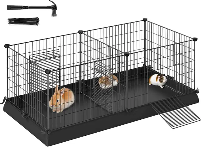 SONGMICS Small Animal Playpen with Floor Mat