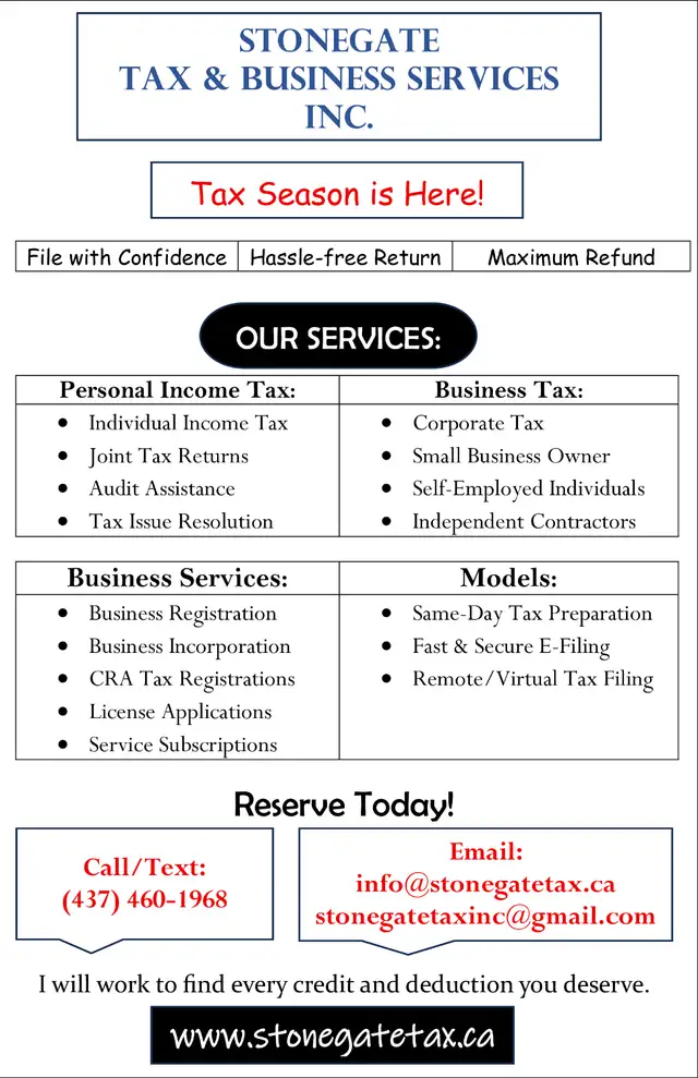 Tax Filing Services - (Save Time - Save Money - Get Refund)