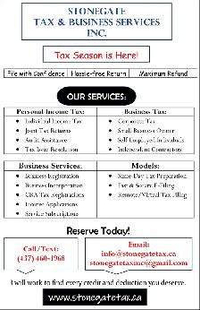 Tax Filing Services - (Save Time - Save Money - Get Refund)