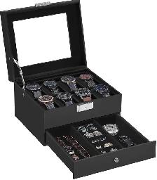 SONGMICS 2-Layer Watch & Jewelry Box – Black - Photo 7